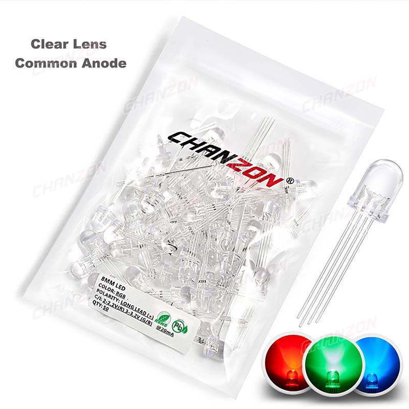 50pcs 8mm RGB LED Emitting Dio - огляд і ціна Hobby Is Science